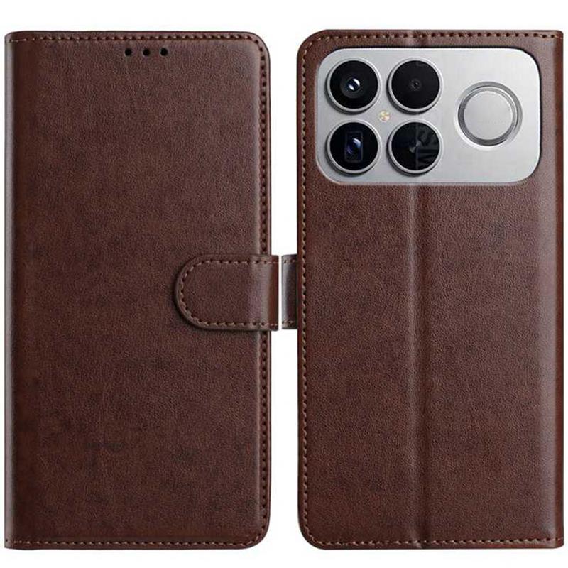 For Redmi K90 Pro Max / Poco F8 Ultra Lambskin 8-card Slot Leather Phone Case(Brown)