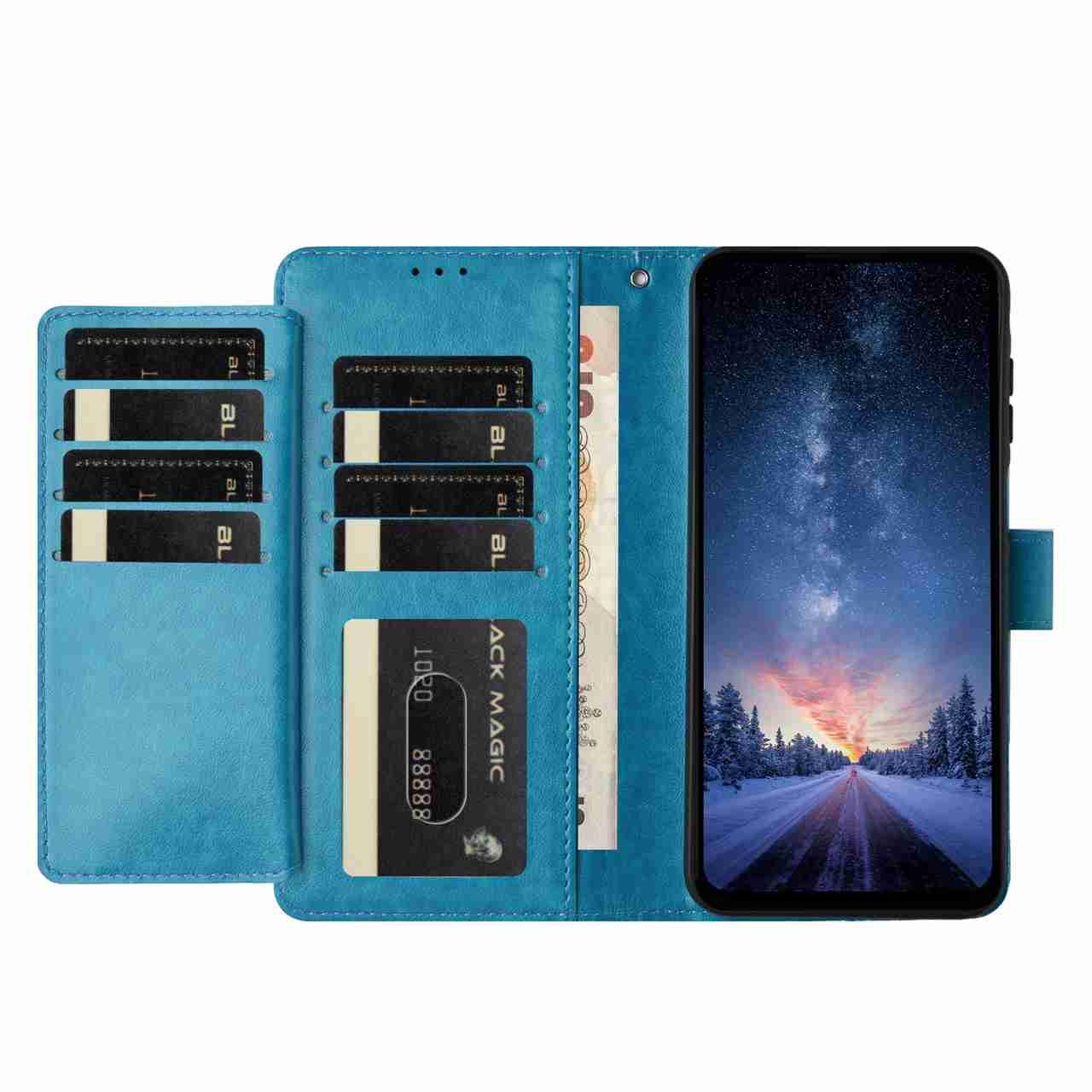 For Redmi K90 Pro Max / Poco F8 Ultra Lambskin 8-card Slot Leather Phone Case(Light Blue)