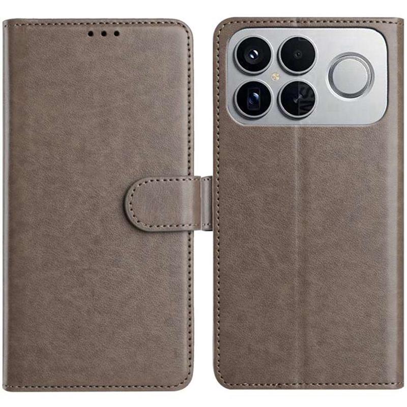 For Redmi K90 Pro Max / Poco F8 Ultra Lambskin 8-card Slot Leather Phone Case(Grey)