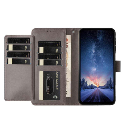 For Redmi K90 Pro Max / Poco F8 Ultra Lambskin 8-card Slot Leather Phone Case(Grey)