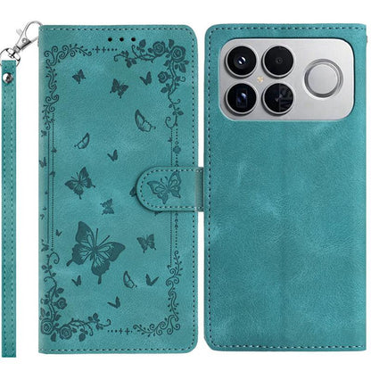 For Redmi K90 Pro Max / Poco F8 Ultra Secret Garden Butterfly Pattern Leather Phone Case(Green)