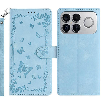 For Redmi K90 Pro Max / Poco F8 Ultra Secret Garden Butterfly Pattern Leather Phone Case(Blue)