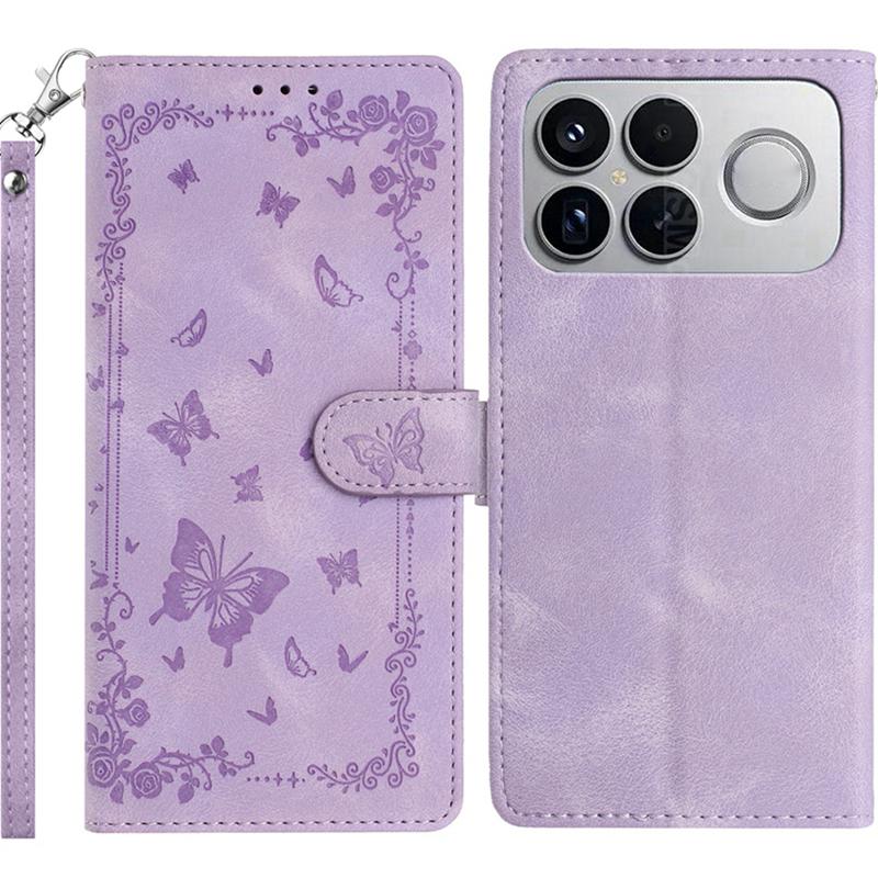 For Redmi K90 Pro Max / Poco F8 Ultra Secret Garden Butterfly Pattern Leather Phone Case(Purple)