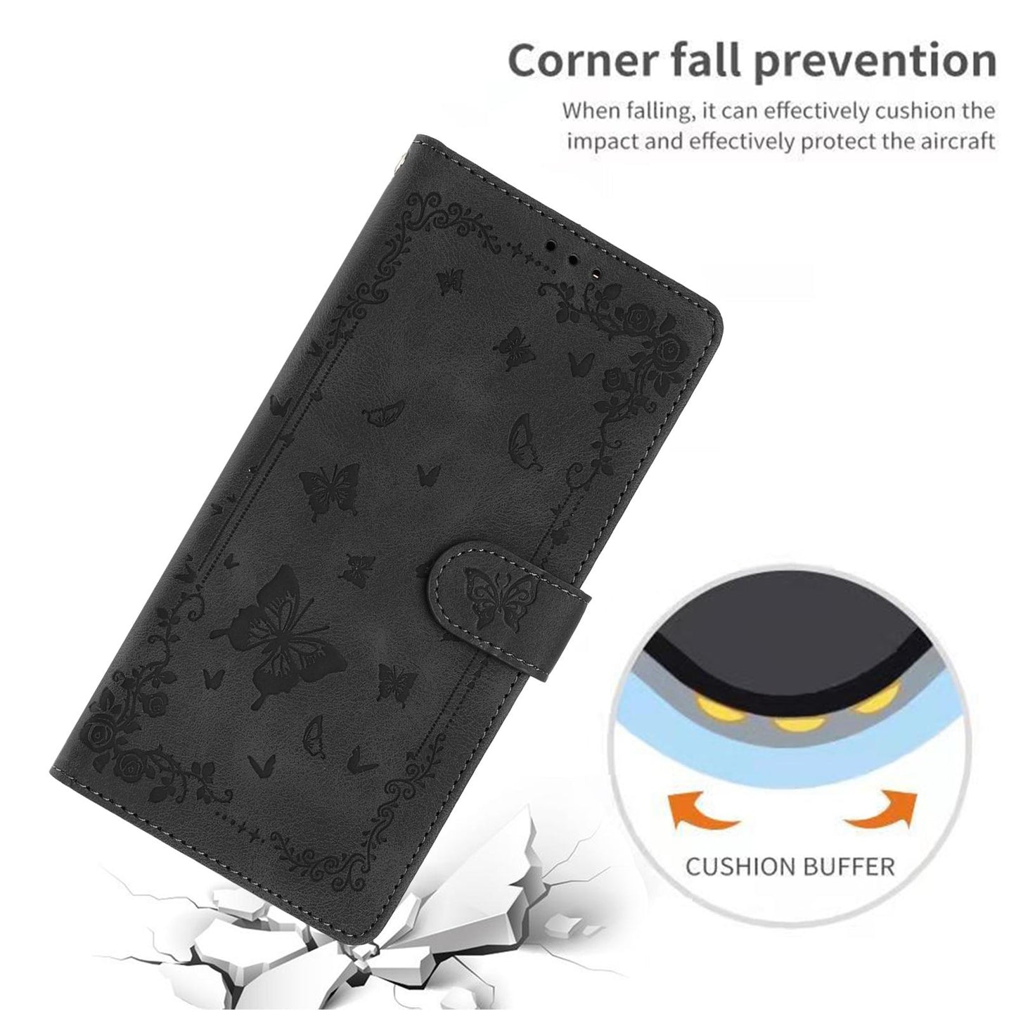 For Redmi K90 Pro Max / Poco F8 Ultra Secret Garden Butterfly Pattern Leather Phone Case(Black)