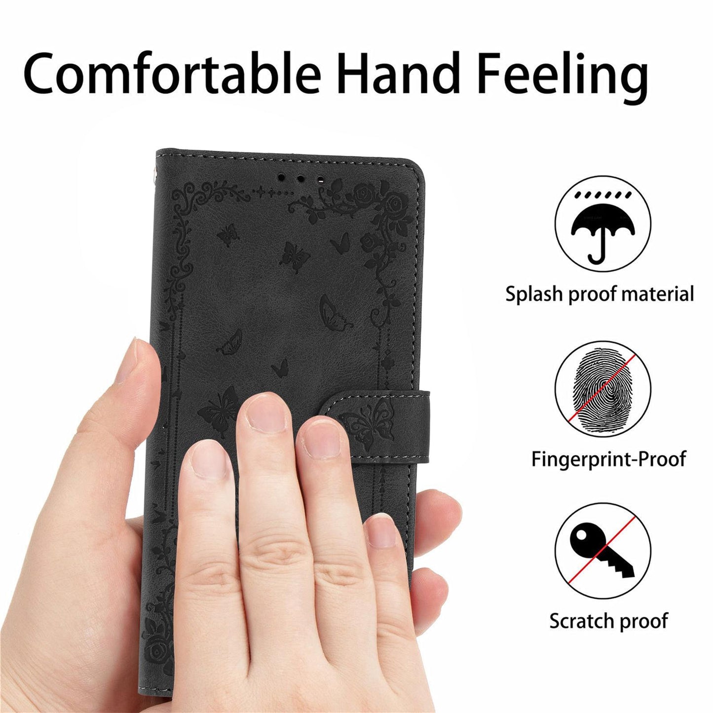 For Redmi K90 Pro Max / Poco F8 Ultra Secret Garden Butterfly Pattern Leather Phone Case(Black)