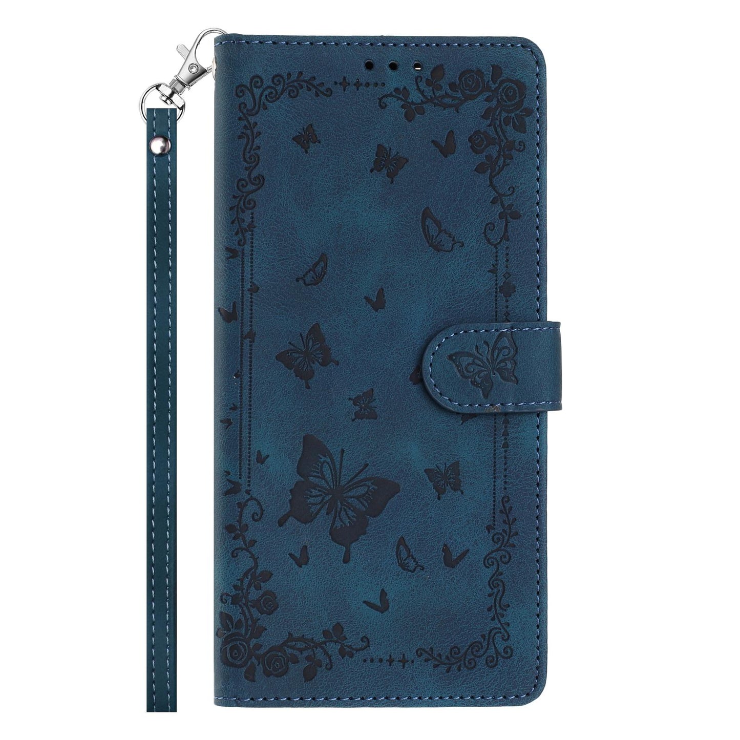 For Redmi K90 Pro Max / Poco F8 Ultra Secret Garden Butterfly Pattern Leather Phone Case(Dark Blue)