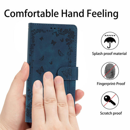 For Redmi K90 Pro Max / Poco F8 Ultra Secret Garden Butterfly Pattern Leather Phone Case(Dark Blue)