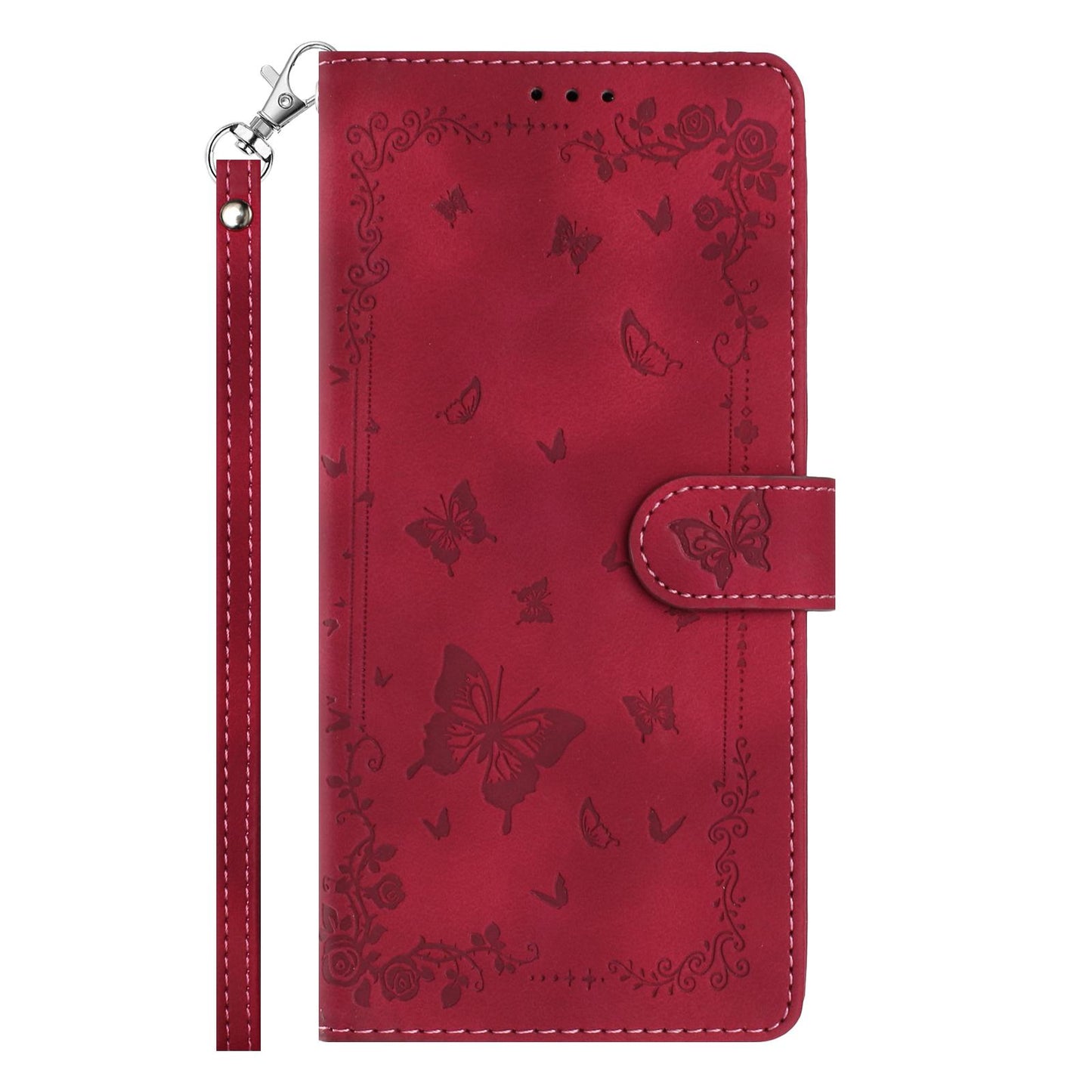 For Redmi K90 Pro Max / Poco F8 Ultra Secret Garden Butterfly Pattern Leather Phone Case(Red)