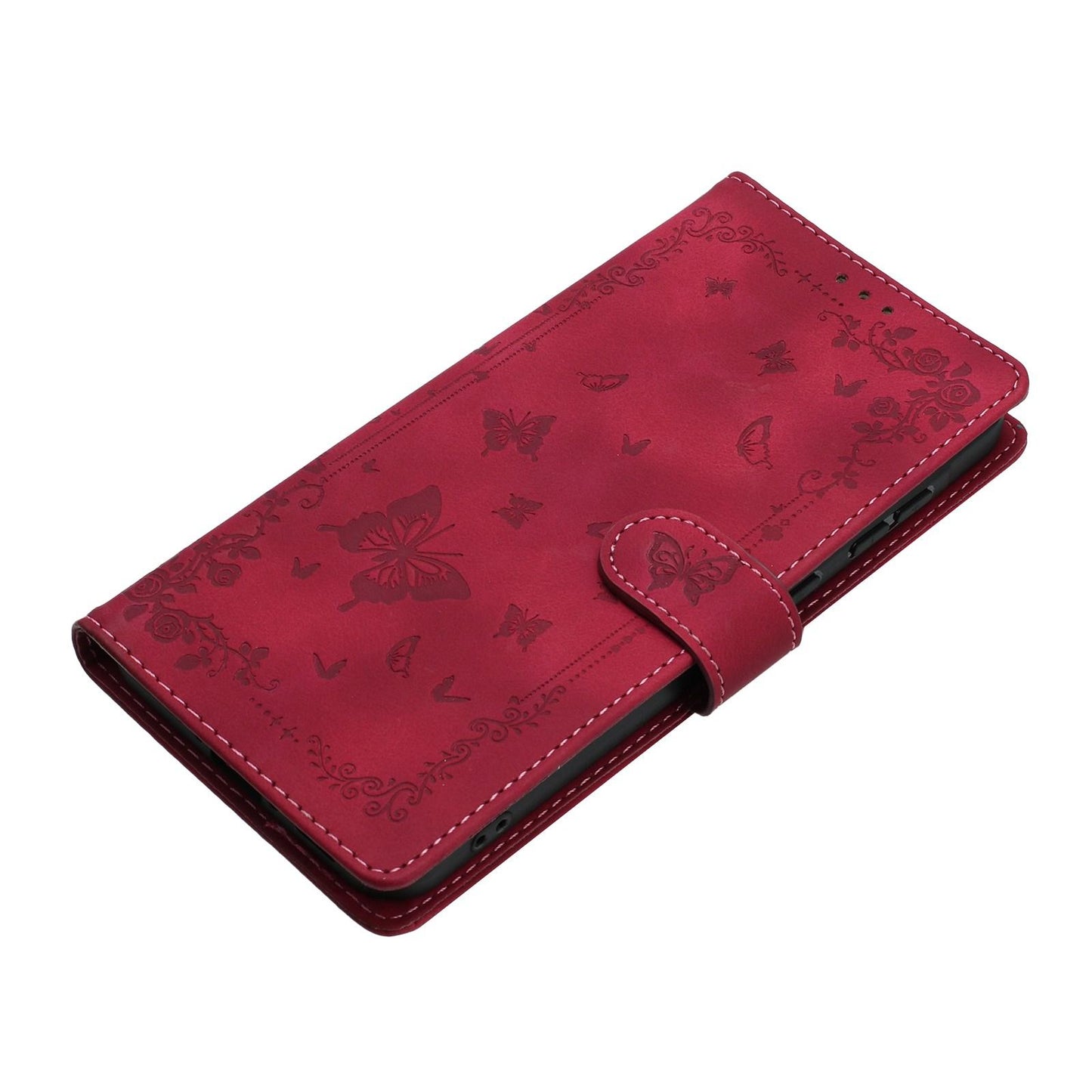 For Redmi K90 Pro Max / Poco F8 Ultra Secret Garden Butterfly Pattern Leather Phone Case(Red)