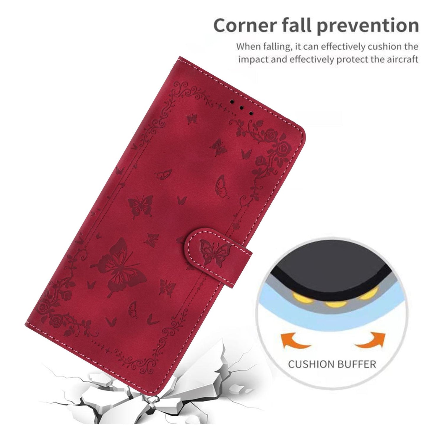 For Redmi K90 Pro Max / Poco F8 Ultra Secret Garden Butterfly Pattern Leather Phone Case(Red)