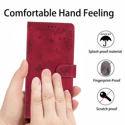 For Redmi K90 Pro Max / Poco F8 Ultra Secret Garden Butterfly Pattern Leather Phone Case(Red)