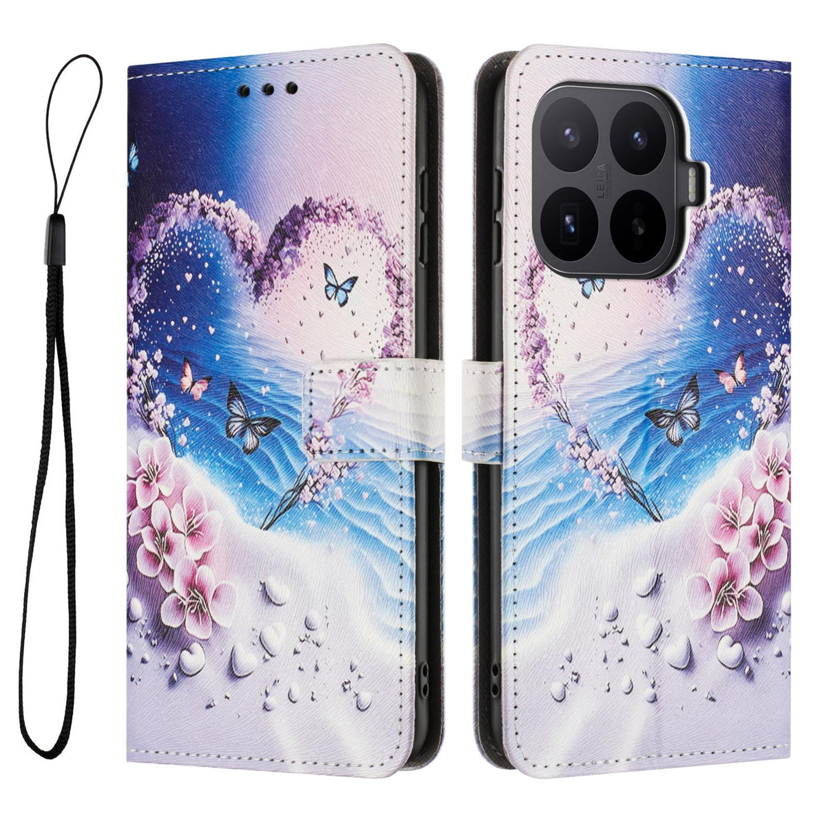 For Xiaomi 17T 5G Color Drawing Pattern Leather Phone Case - Love Butterfly - EDA008681115D