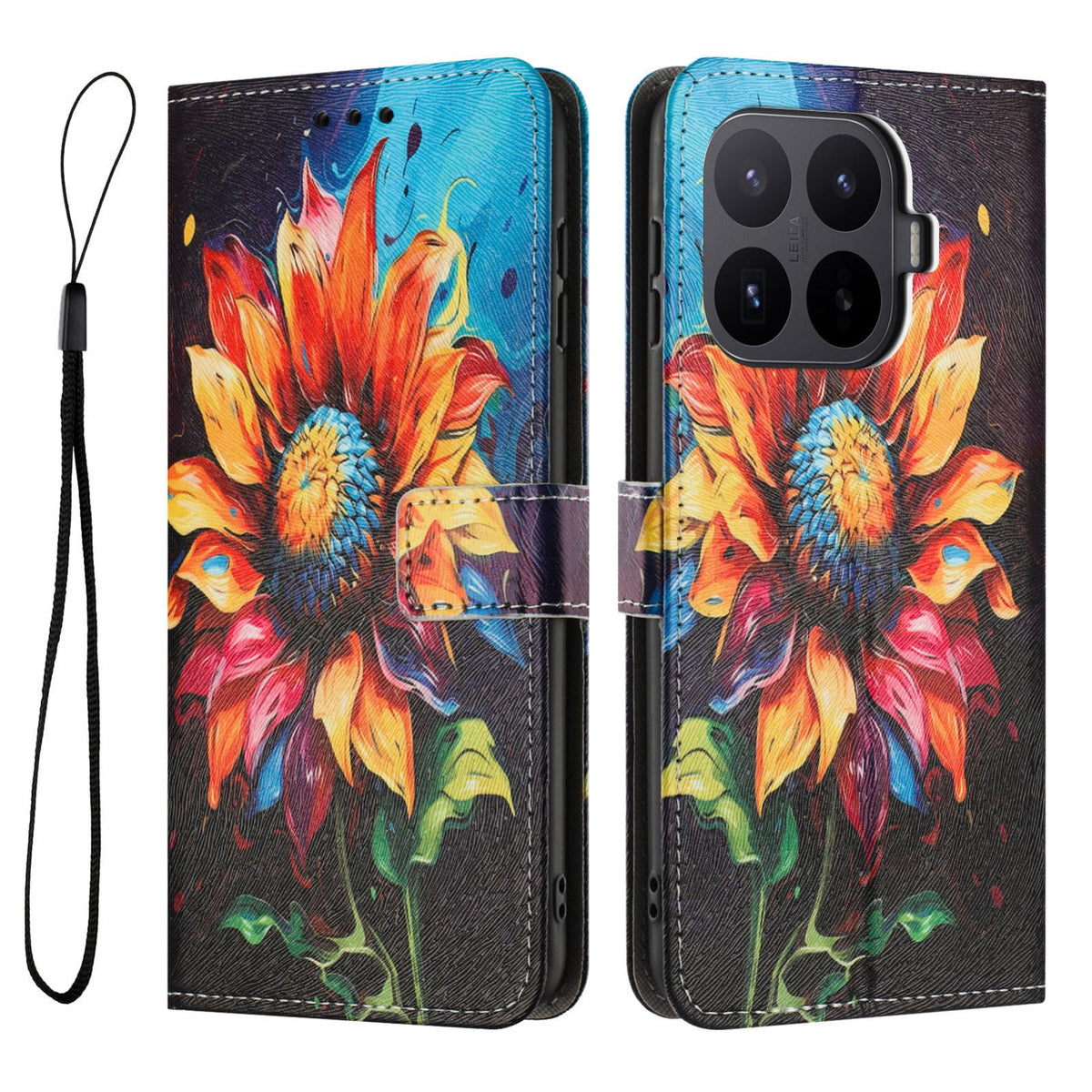 For Xiaomi 17T Pro 5G Color Drawing Pattern Leather Phone Case - Sunflower - EDA008681116A
