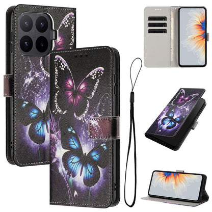 For Xiaomi 17T Pro 5G Color Drawing Pattern Leather Phone Case - Two Butterflies - EDA008681116C