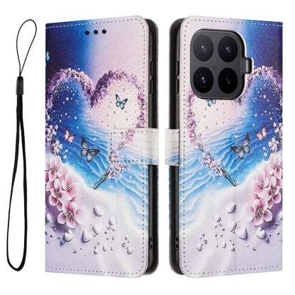 For Xiaomi 17T Pro 5G Color Drawing Pattern Leather Phone Case - Love Butterfly - EDA008681116D