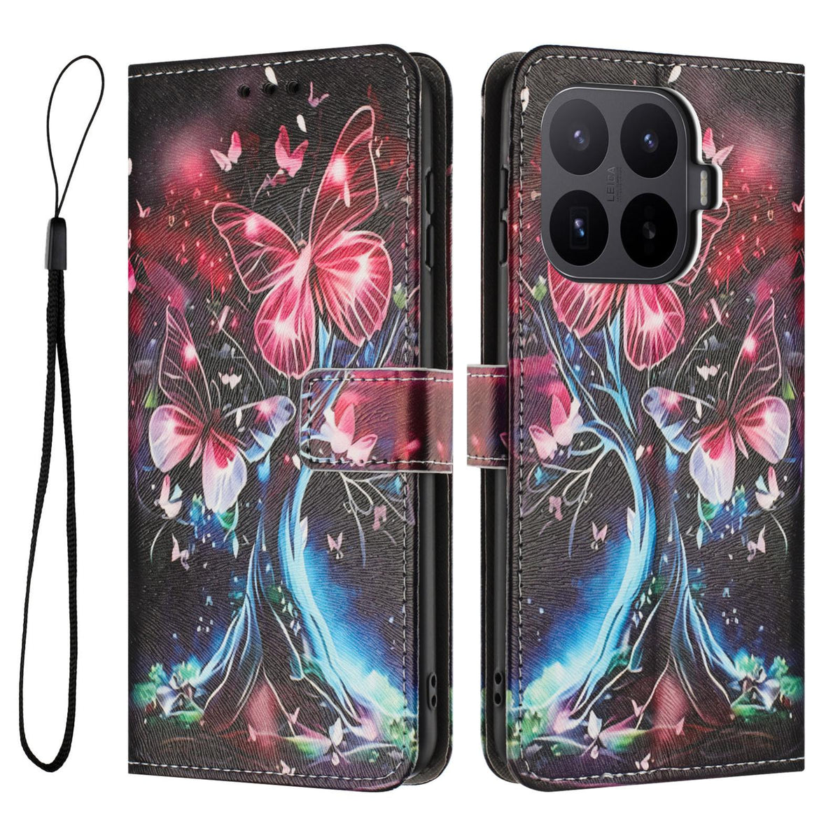 For Xiaomi 17T Pro 5G Color Drawing Pattern Leather Phone Case - Butterfly Tree - EDA008681116G