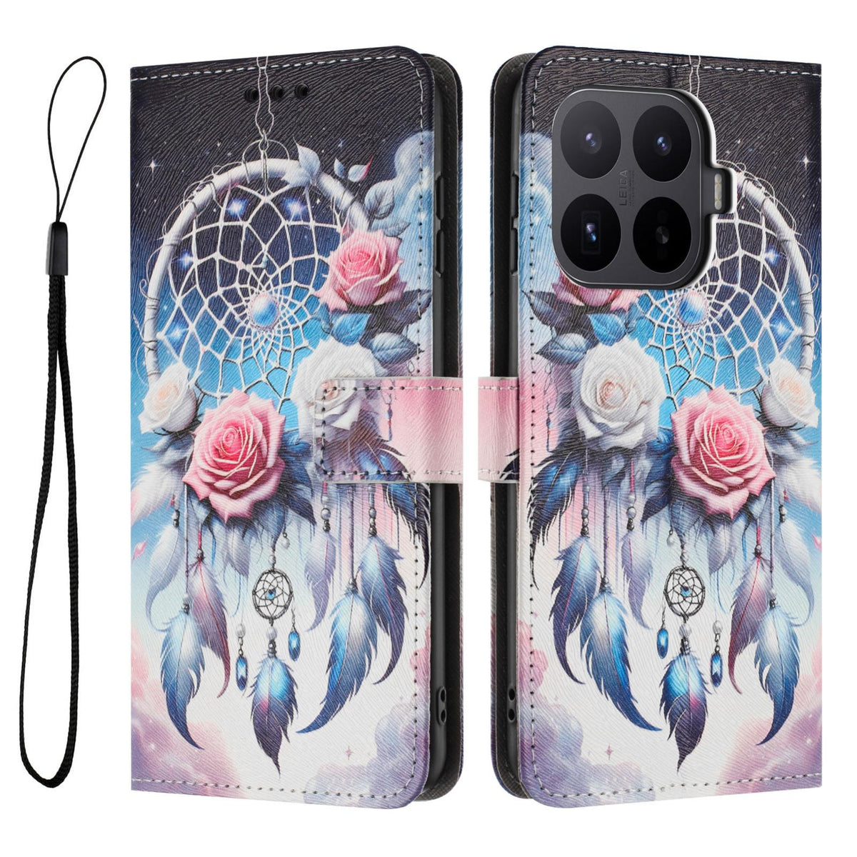 For Xiaomi 17T Pro 5G Color Drawing Pattern Leather Phone Case - Flower Wind Chime - EDA008681116H