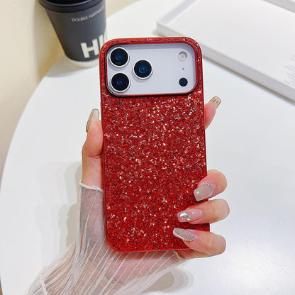 For iPhone 18 Pro Max Glitter Powder Shockproof TPU Phone Case - Red - EDA008682307F