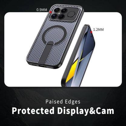 For Redmi K90 Pro Max / Poco F8 Ultra Honeycomb Cooling MagSafe Holder Phone Case(Black)
