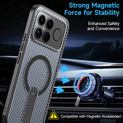 For Redmi K90 Pro Max / Poco F8 Ultra Honeycomb Cooling MagSafe Holder Phone Case(Black)