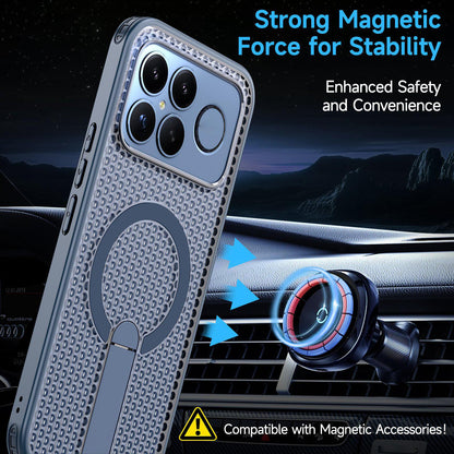 For Redmi K90 Pro Max / Poco F8 Ultra Honeycomb Cooling MagSafe Holder Phone Case(Blue)