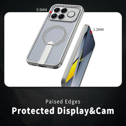 For Redmi K90 Pro Max / Poco F8 Ultra Honeycomb Cooling MagSafe Holder Phone Case(Titanium Grey)