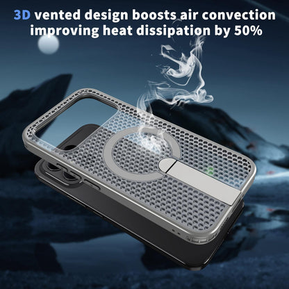 For Redmi K90 Pro Max / Poco F8 Ultra Honeycomb Cooling MagSafe Holder Phone Case(Titanium Grey)