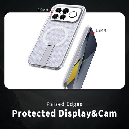For Redmi K90 Pro Max / Poco F8 Ultra Honeycomb Cooling MagSafe Holder Phone Case(Frosted Transparent)