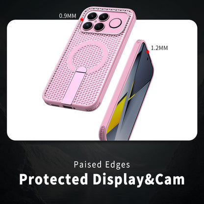 For Redmi K90 Pro Max / Poco F8 Ultra Honeycomb Cooling MagSafe Holder Phone Case(Pink)
