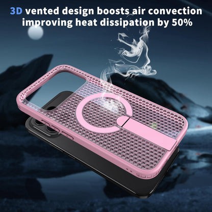 For Redmi K90 Pro Max / Poco F8 Ultra Honeycomb Cooling MagSafe Holder Phone Case(Pink)