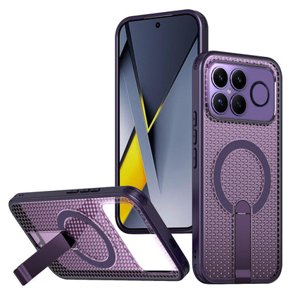 For Redmi K90 Pro Max / Poco F8 Ultra Honeycomb Cooling MagSafe Holder Phone Case(Purple)