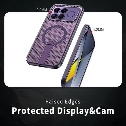 For Redmi K90 Pro Max / Poco F8 Ultra Honeycomb Cooling MagSafe Holder Phone Case(Purple)