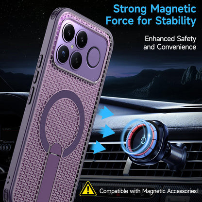 For Redmi K90 Pro Max / Poco F8 Ultra Honeycomb Cooling MagSafe Holder Phone Case(Purple)