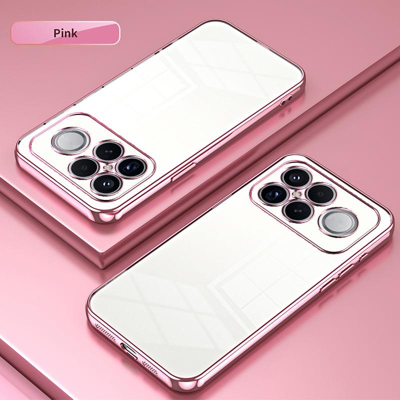 For Redmi K90 Pro Max / Poco F8 Ultra Transparent Plating Fine Hole Phone Case(Pink)