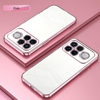 For Redmi K90 Pro Max / Poco F8 Ultra Transparent Plating Fine Hole Phone Case(Pink)