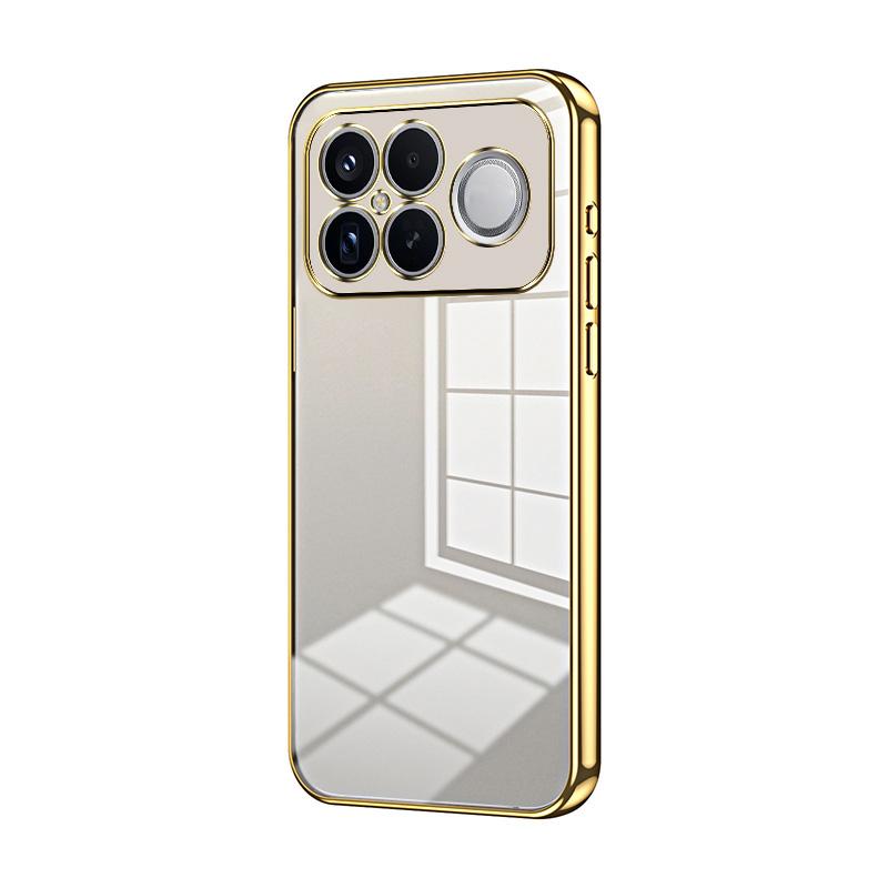 For Redmi K90 Pro Max / Poco F8 Ultra Transparent Plating Fine Hole Phone Case(Gold)