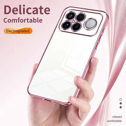 For Redmi K90 Pro Max / Poco F8 Ultra Transparent Plating Fine Hole Phone Case(Gold)