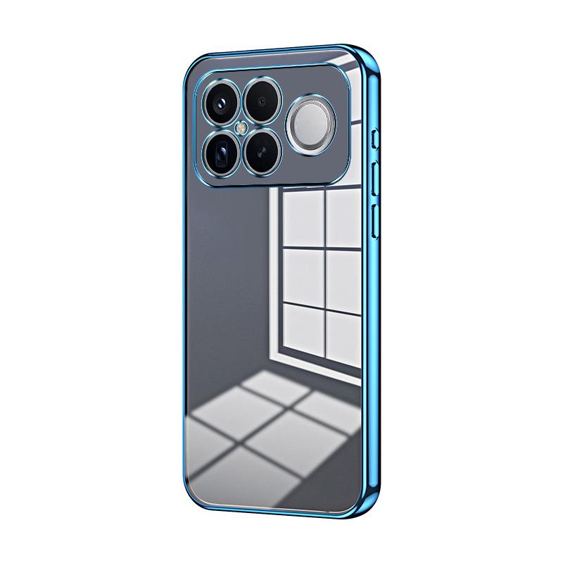 For Redmi K90 Pro Max / Poco F8 Ultra Transparent Plating Fine Hole Phone Case(Blue)