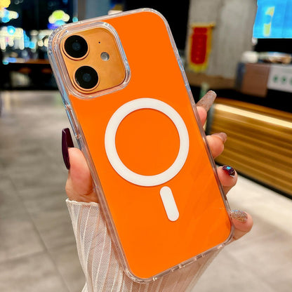 For iPhone 11 Acrylic MagSafe Phone Case - Orange - EDA008718405A