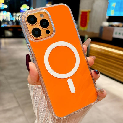 For iPhone 12 Pro Acrylic MagSafe Phone Case - Orange - EDA008718409A