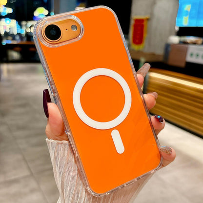 For iPhone 16e Acrylic MagSafe Phone Case - Orange - EDA008718426A