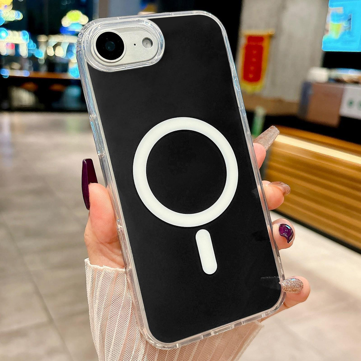 For iPhone 17e Acrylic MagSafe Phone Case - Black - EDA008718427C