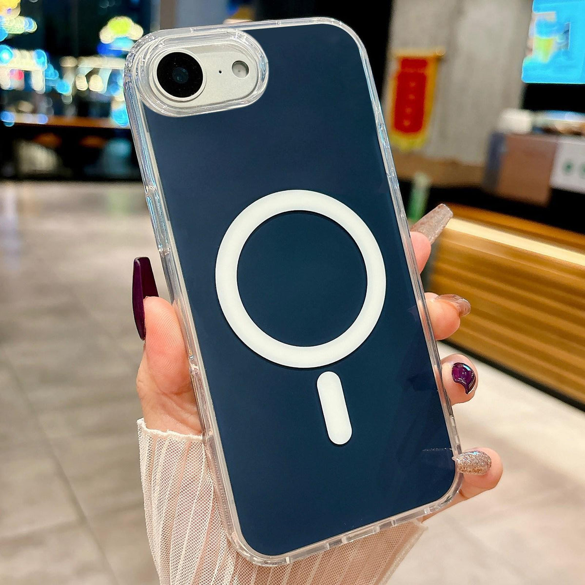 For iPhone 17e Acrylic MagSafe Phone Case - Blue - EDA008718427D