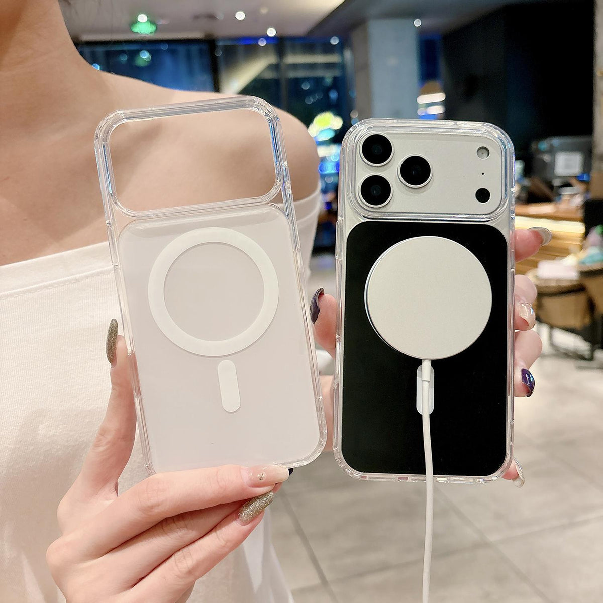 For iPhone 11 Acrylic MagSafe Phone Case - Black - EDA008718405C