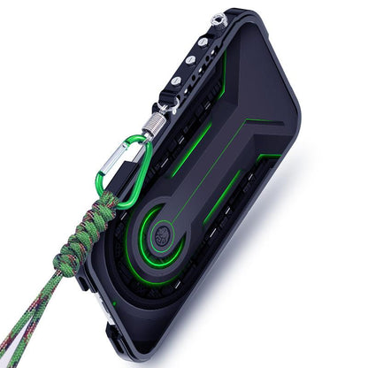 For Honor X80 Pro Max Trigger Design Hollow Metal Frame Phone Case with Lanyard(Black)