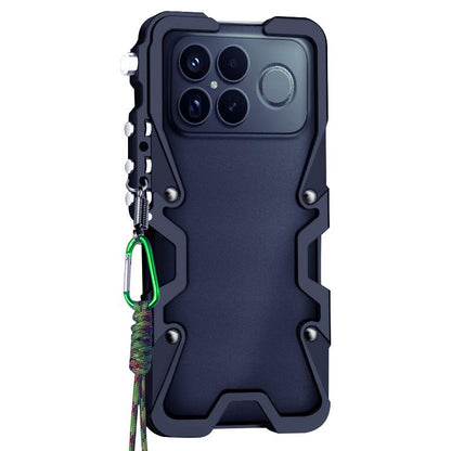 For Redmi K90 Pro Max / Poco F8 Ultra 5G Trigger Design Hollow Metal Frame Phone Case with Lanyard(Black)