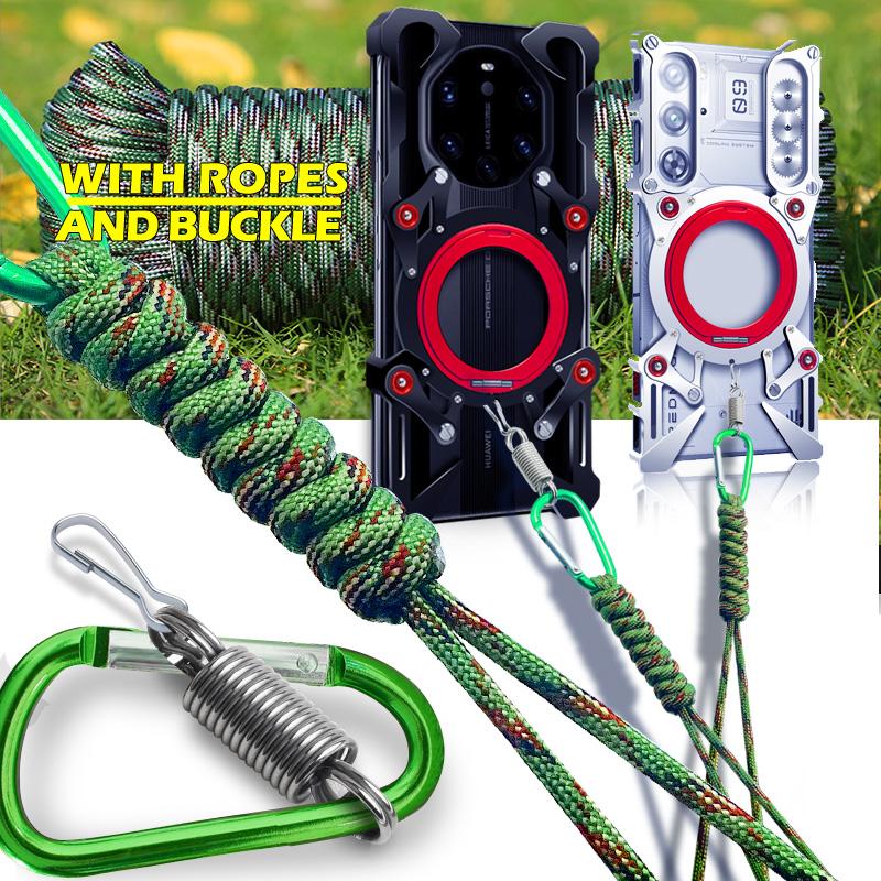 For Redmi K90 Ultra 5G Rotating Bracket Hollow Metal Phone Case with Lanyard(Black)