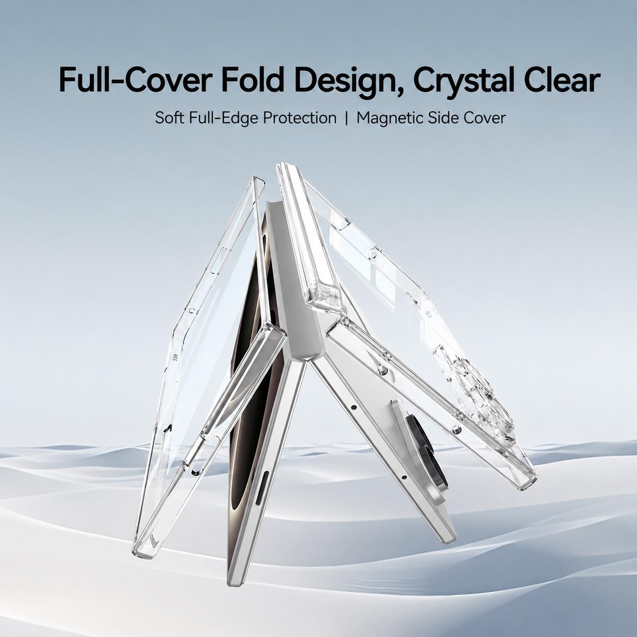 For Galaxy Z Fold8 5G GKK Integrated Magnetic Folding Transparent Phone Case(Transparent)