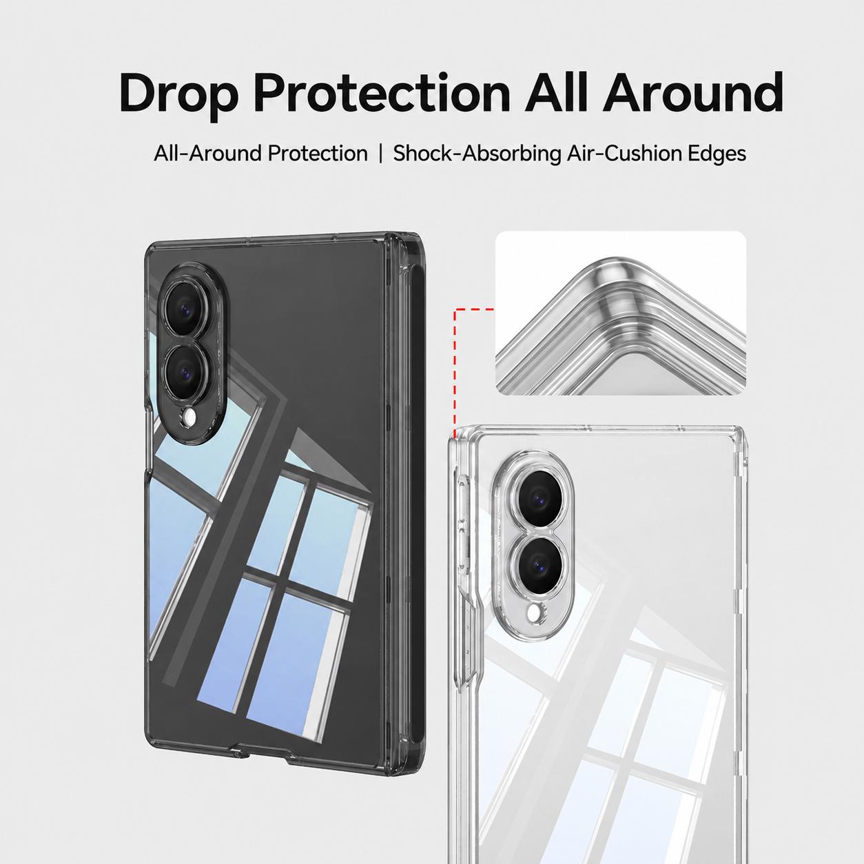 For Galaxy Z Fold8 5G GKK Integrated Magnetic Folding Transparent Phone Case(Transparent)