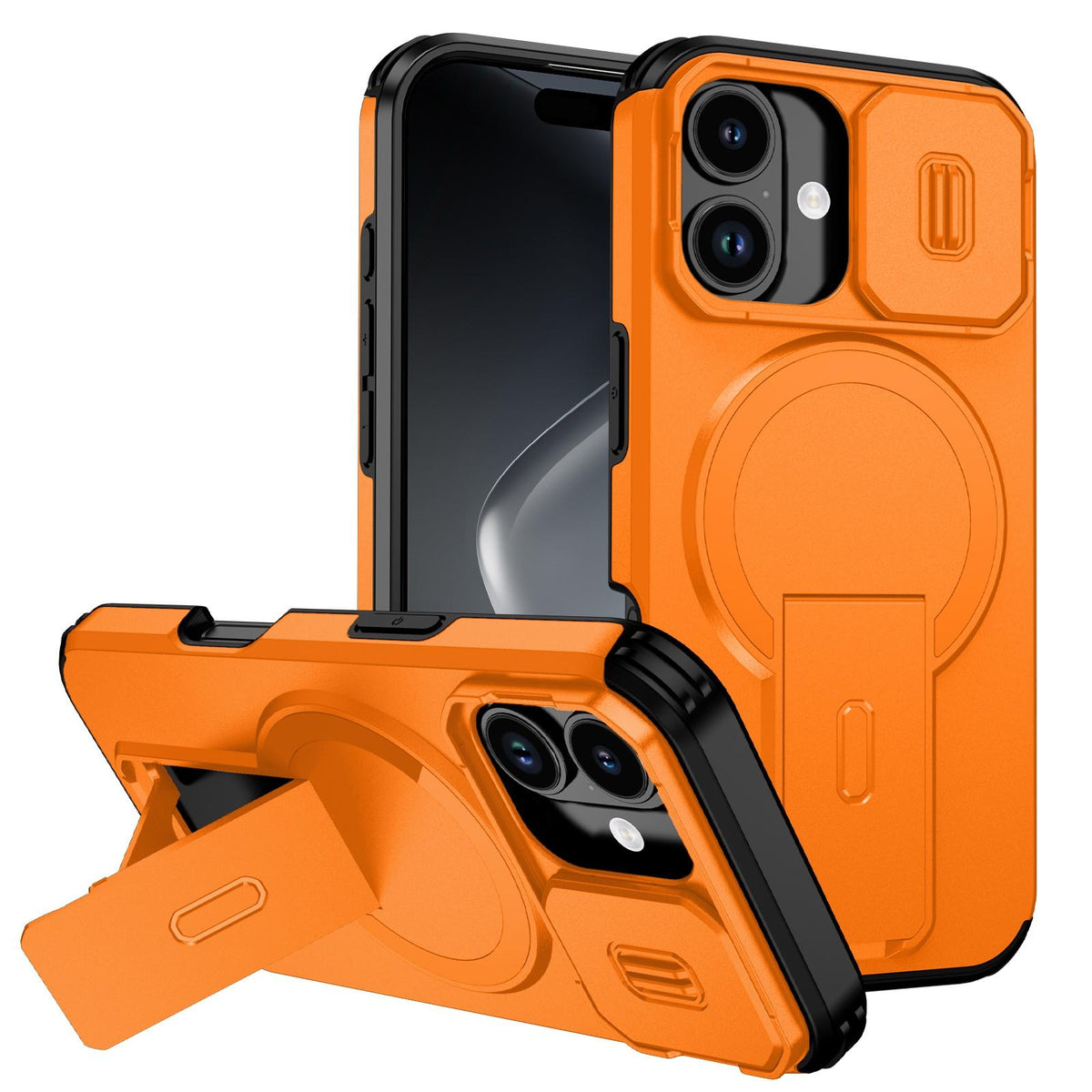 For iPhone 18 Sliding Camshield MagSafe Holder Phone Case - Orange - EDA008742325A